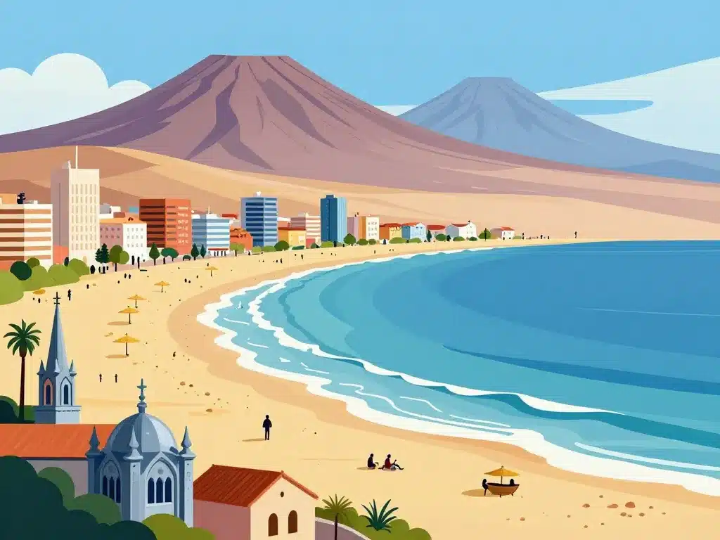 Arica centre plage histoire désert illustration