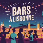 illustration colorée bar lisbonne ambiance festive