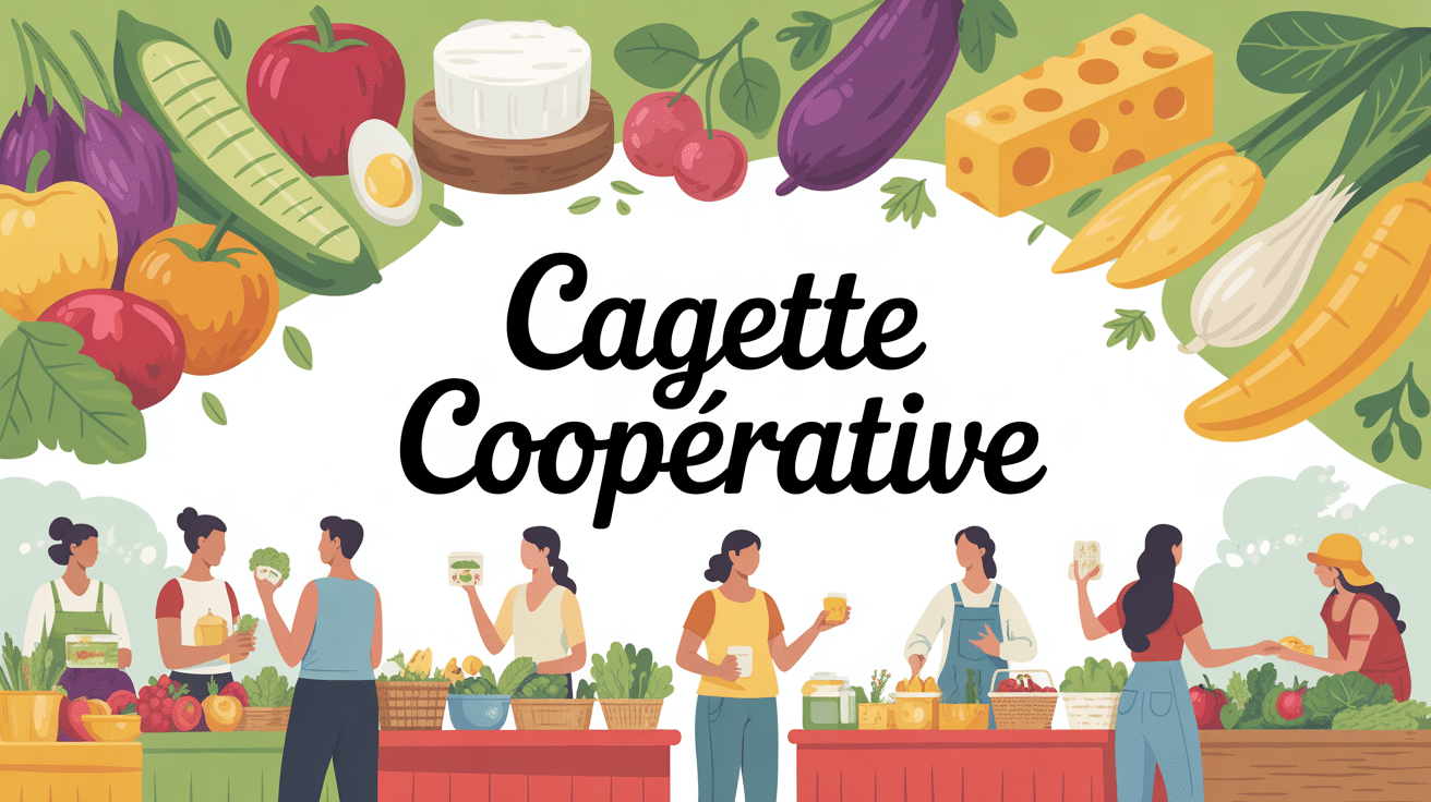 cagette cooperative illustration personnes produits frais