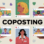 illustration coposting profils réseaux sociaux