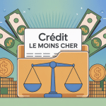 illustration credit le moins cher dossier et balance