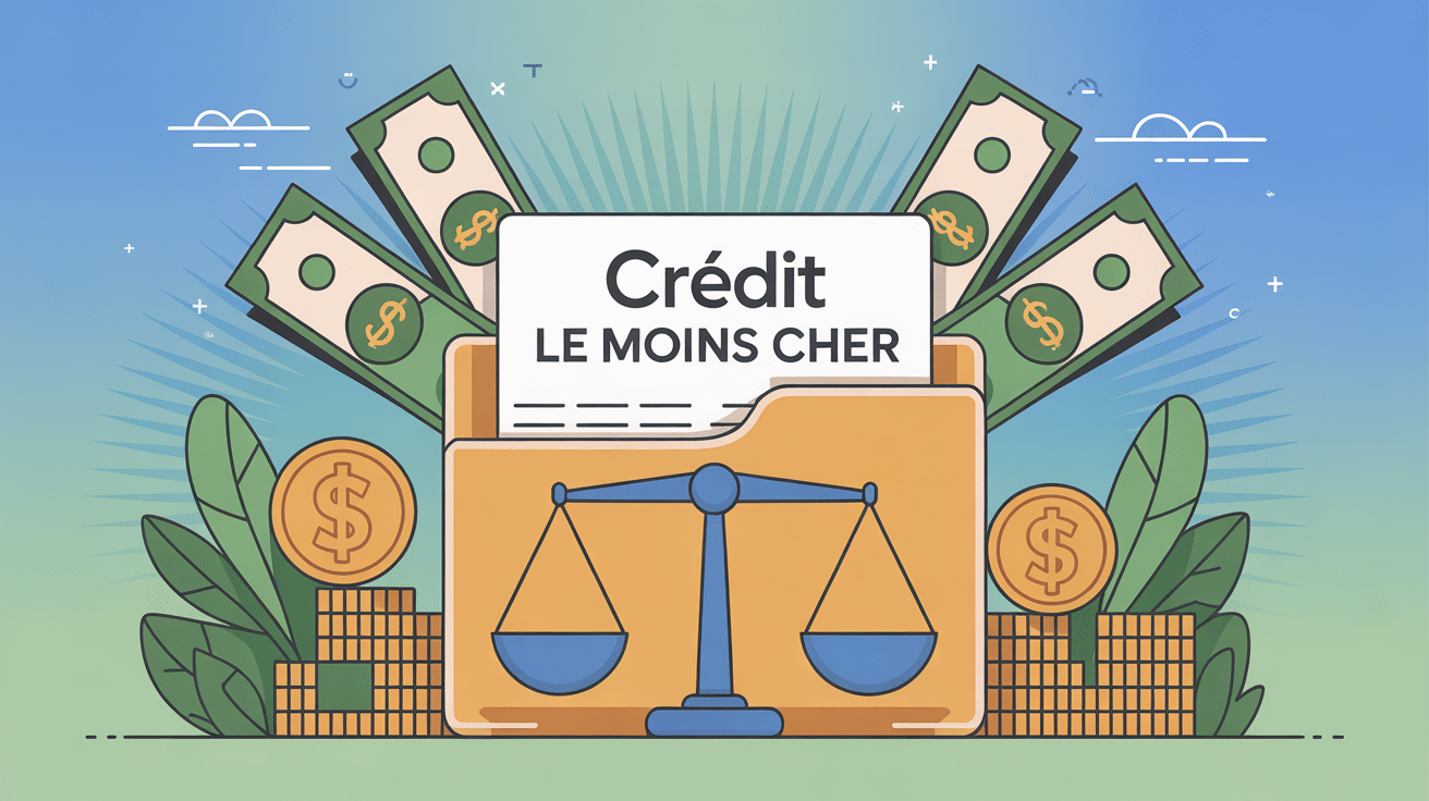 illustration credit le moins cher dossier et balance