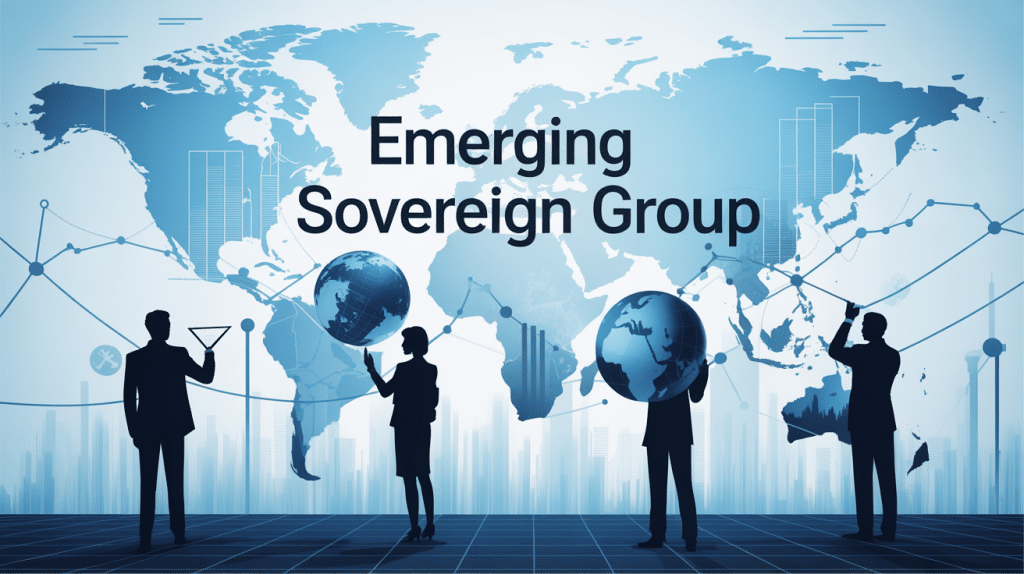 Emerging Sovereign Group gestionnaire expert marchés émergents illustration vectorielle