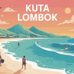 voyage kuta lombok plage surfeurs collines