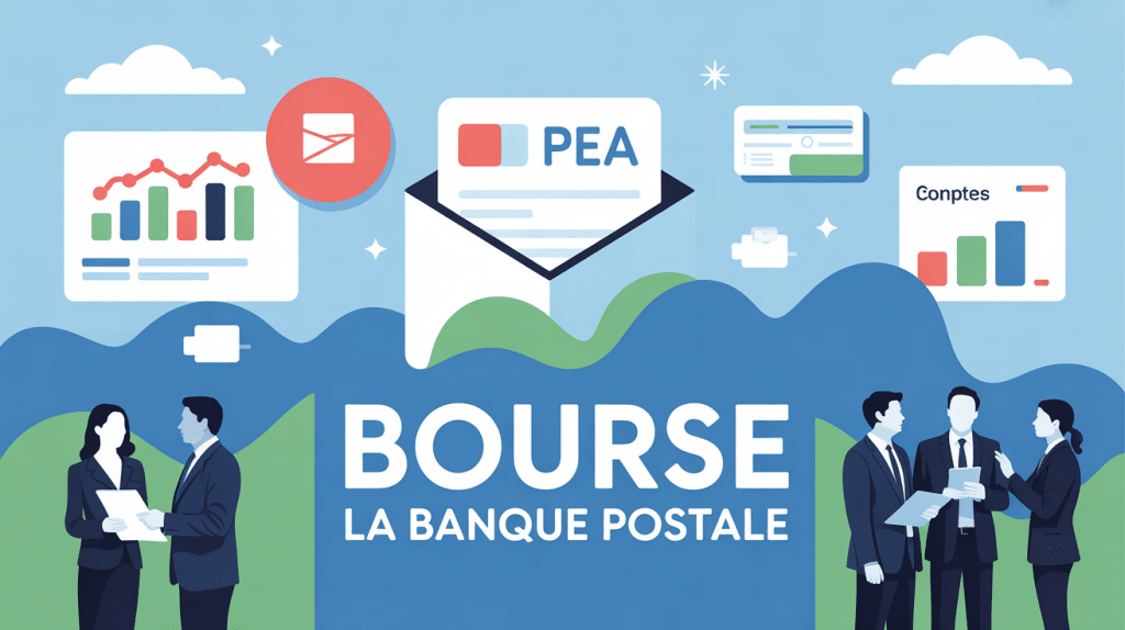 la banque postale bourse illustration vectorielle investissement