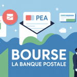 la banque postale bourse illustration vectorielle investissement