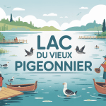 illustration lac du vieux pigeonnier paysage serein