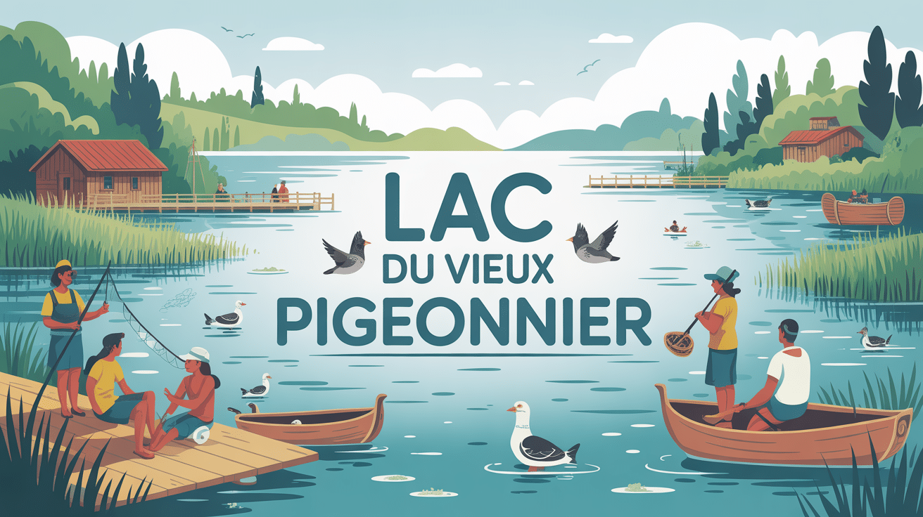 illustration lac du vieux pigeonnier paysage serein