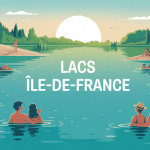 vue stylisée de lacs ile de france ambiance été