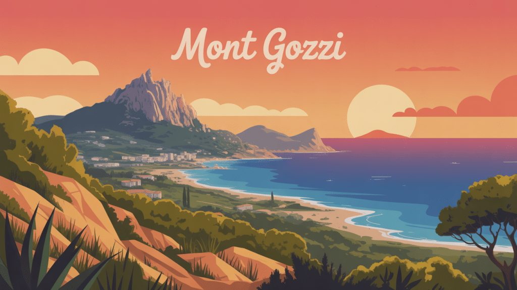 vue mont gozzi falaise mer coucher de soleil