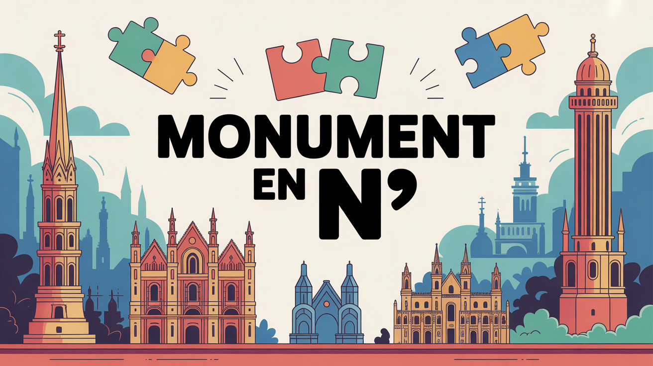 Illustration mots croisés monument en n