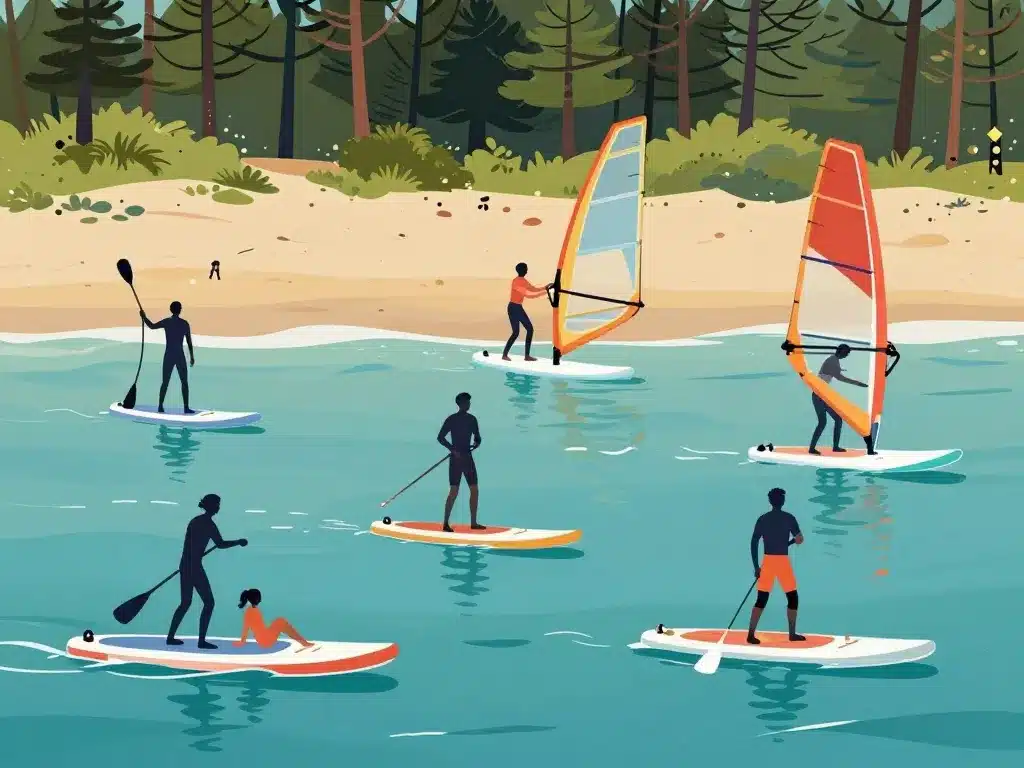 plage des arbousiers sports nautiques et détente