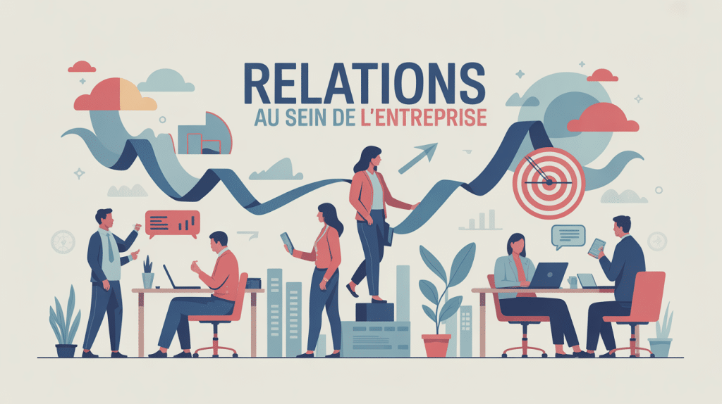 Illustration des relations au sein de l'entreprise, communication et bien-être