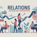 Illustration des relations au sein de l'entreprise, communication et bien-être