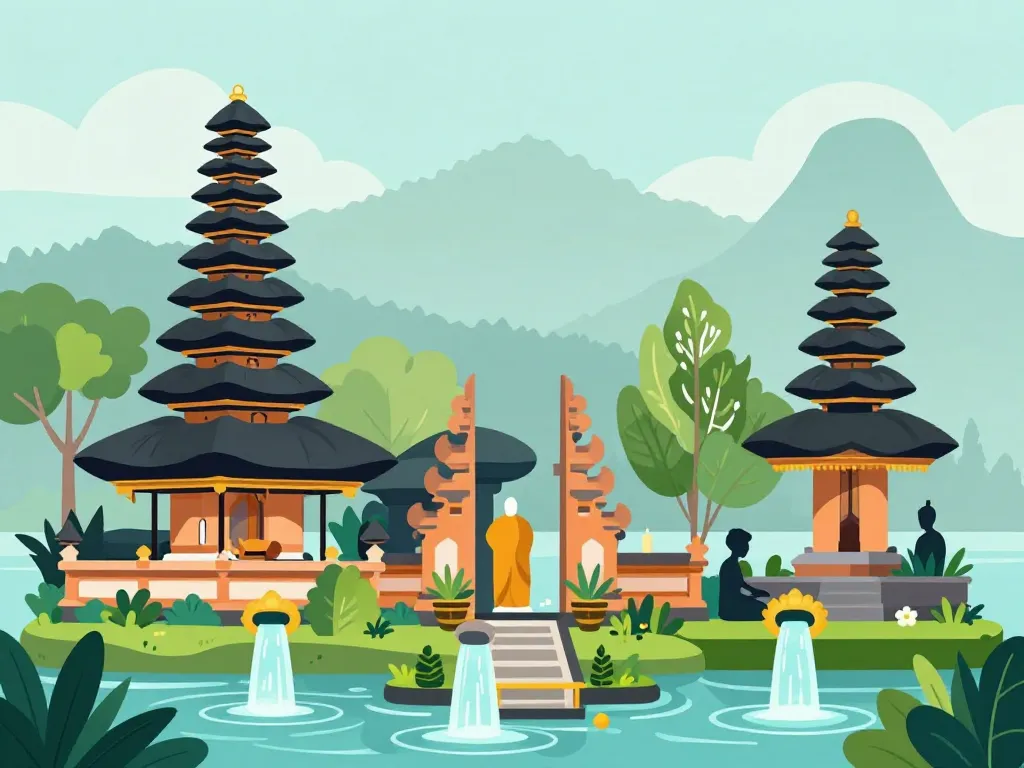 Image éditoriale tirta temple Bali temples eau sacrée