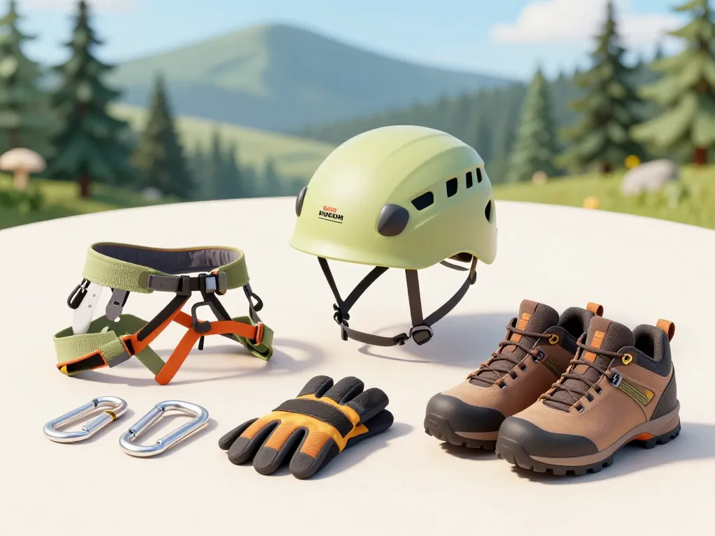 Matériel essentiel via ferrata Vosges casque baudrier forêt