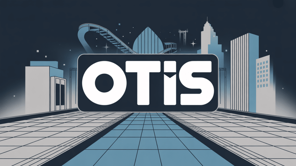 Illustration vectorielle logo Otis et univers ascenseur urbain