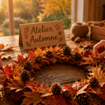 activité manuelle automne couronne feuilles enfants