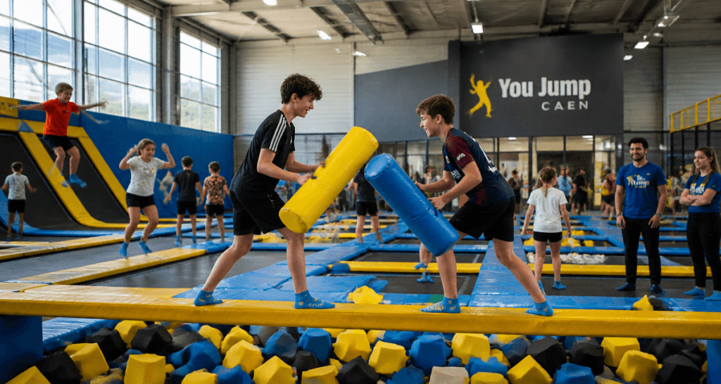 avis sur trampoline park caen enfants sur trampolines