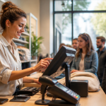 caisse enregistreuse commerce de détail sur comptoir boutique