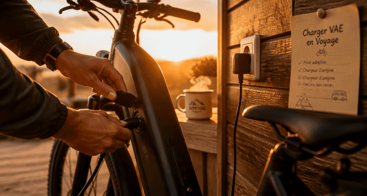 Charger velo electrique mains branchement terrasse