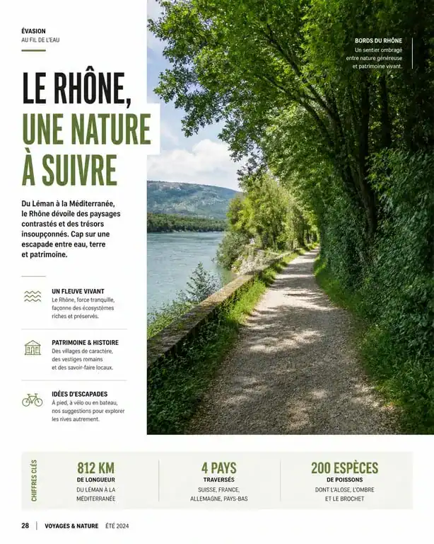 Chemin du Bac à Traille le long du Rhône à Lyon