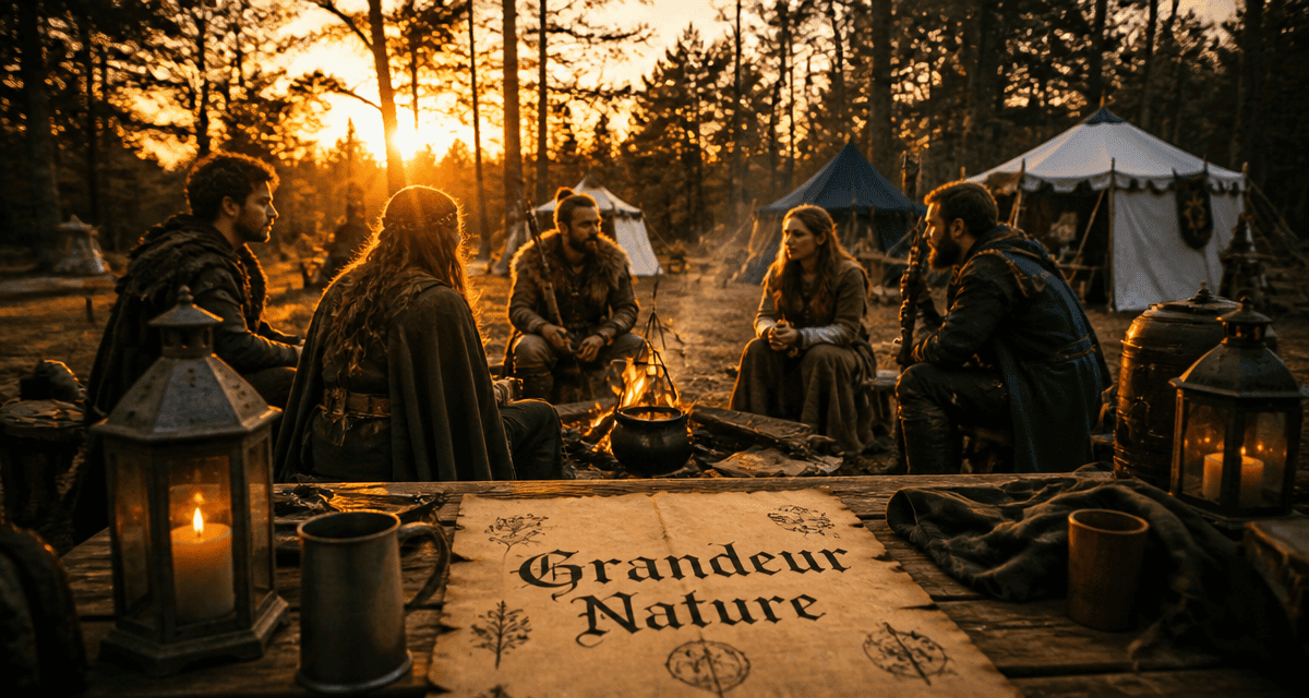groupe grandeur nature jeu de role feu clairière