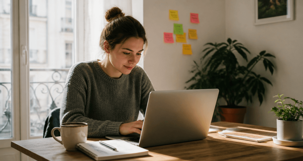 idée de petit projet rentable jeune femme ordinateur