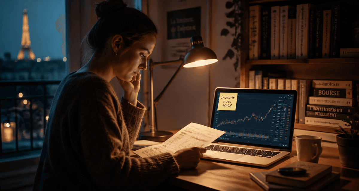 Femme investissant en bourse petit budget
