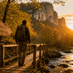 Les plus belles randonnées en Dordogne sur sentier au coucher du soleil