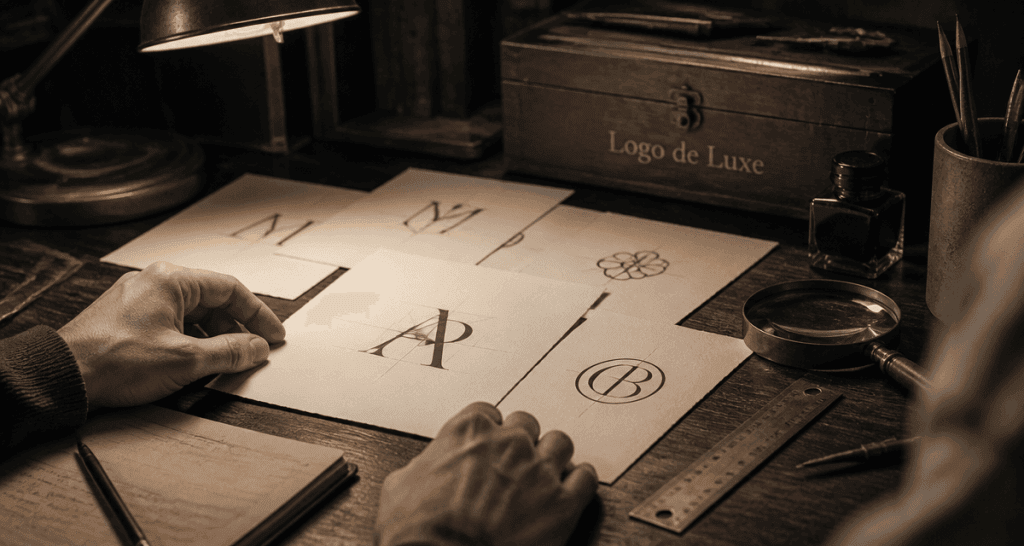 logo marque de luxe typographie minimaliste