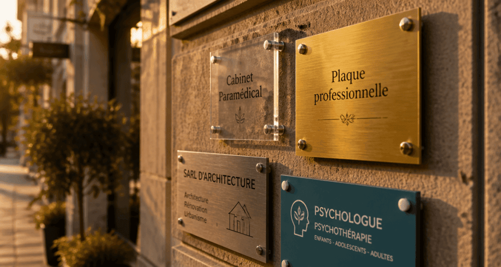 Plaque profession libérale matériaux façade