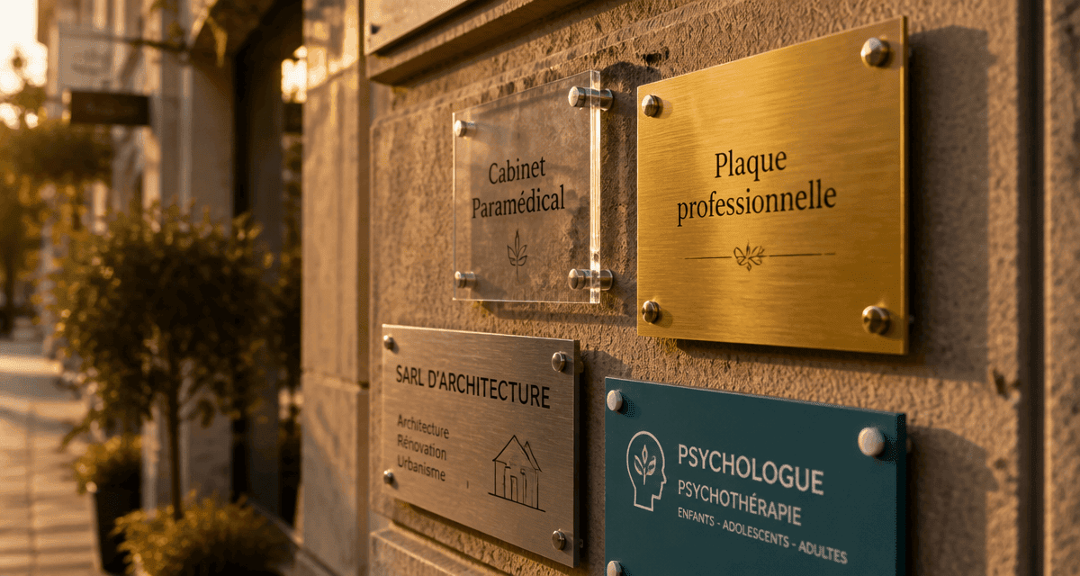 Plaque profession libérale matériaux façade