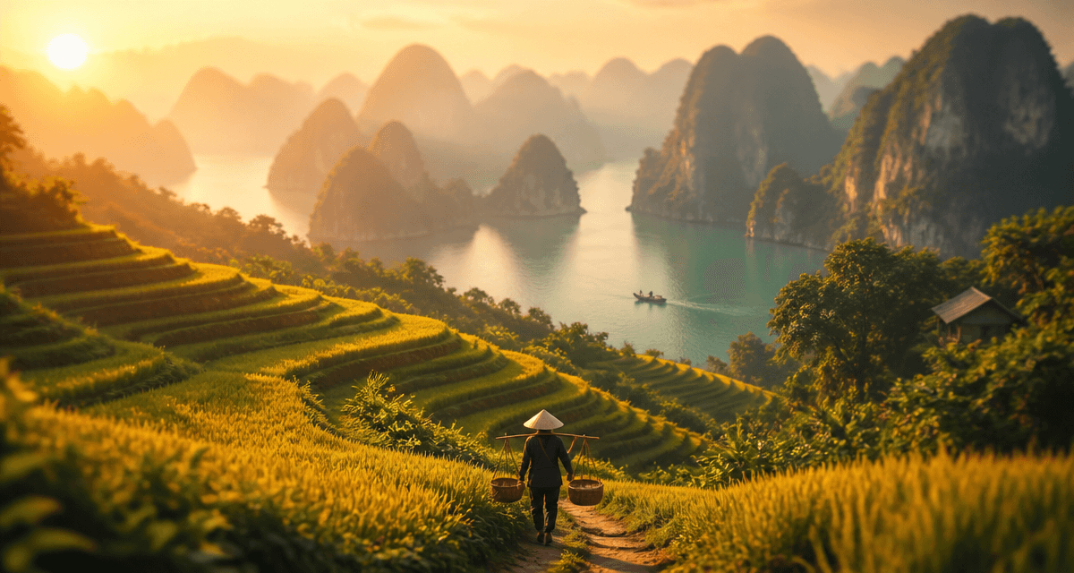 plus beau pays d asie rizières coucher de soleil