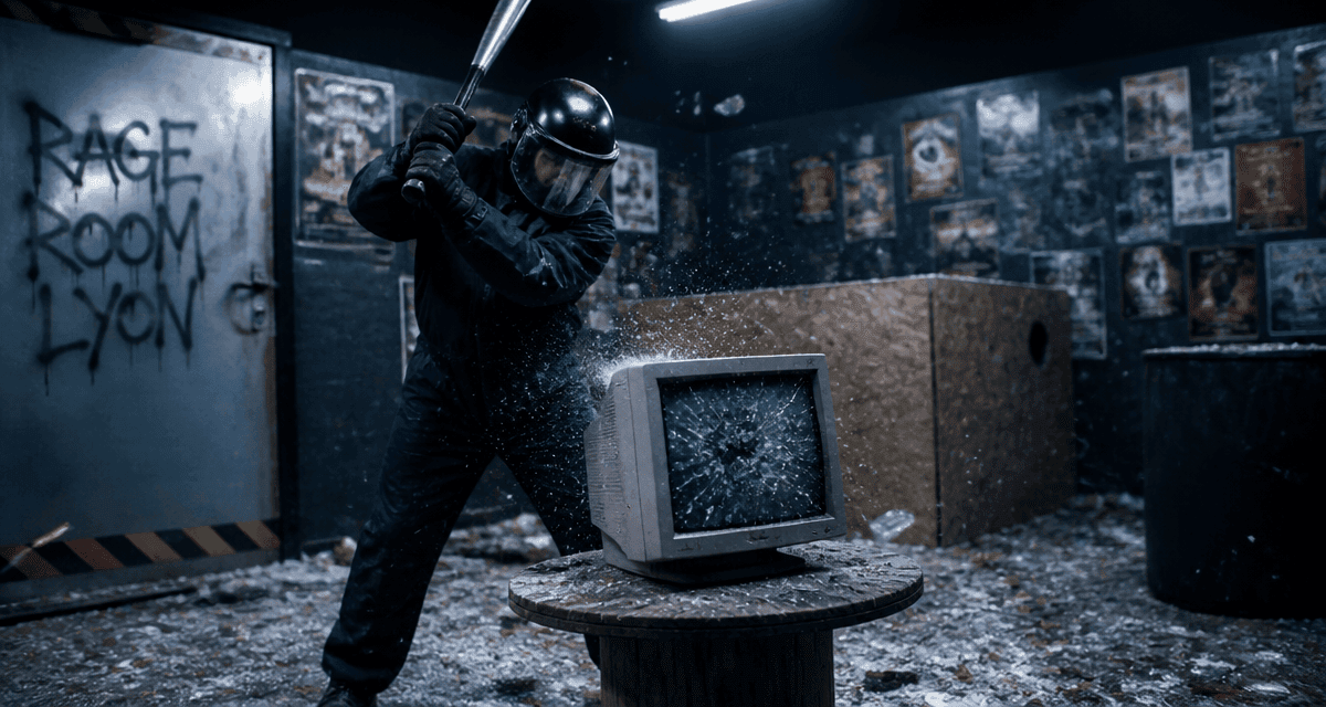 rage room lyon protection batte écran