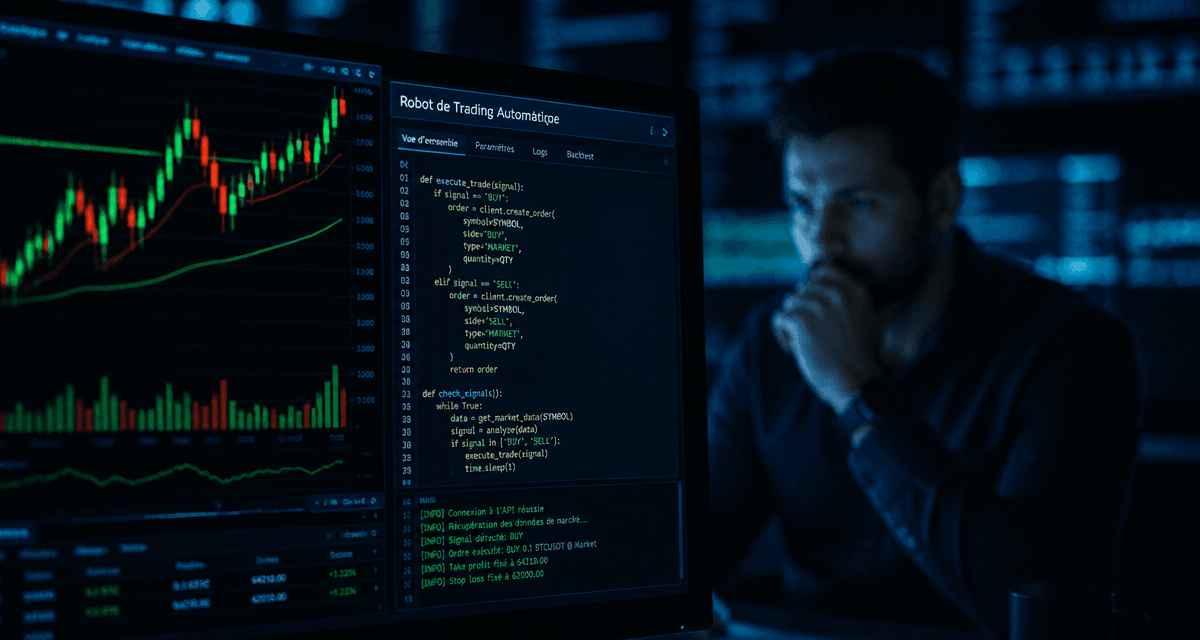 robot trading automatique écran et trader