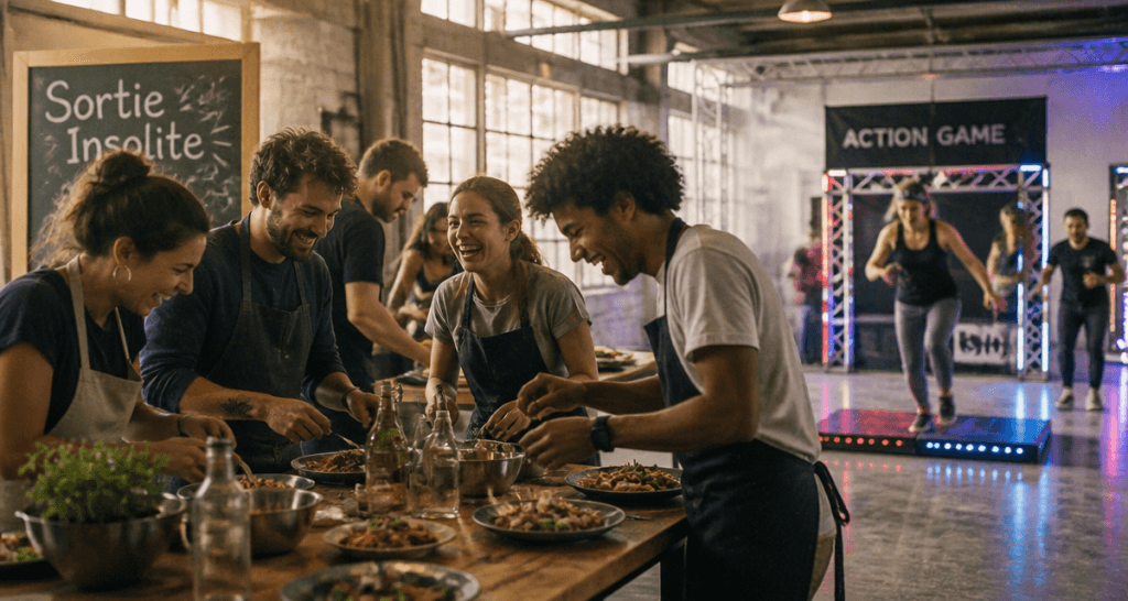 sortie entre amis originale en atelier culinaire et action game