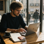 travail nomade jeune professionnel café Lisbonne