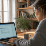 Femme travaillant en remote à la maison