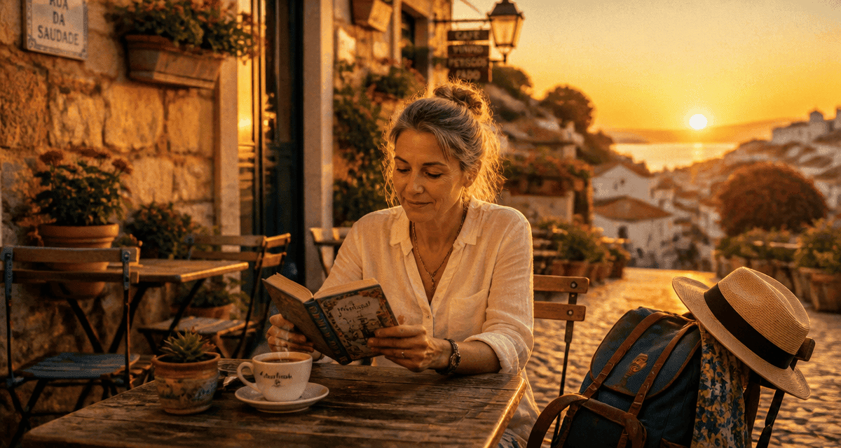 voyager seule femme 50 ans terrasse Portugal