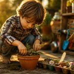 activité printemps enfant rempotage mini-jardin