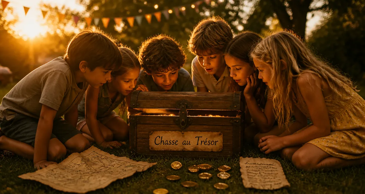chasse au tresor enfant coffre jardin