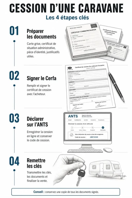 Infographie des étapes pour donner une caravane gratuitement