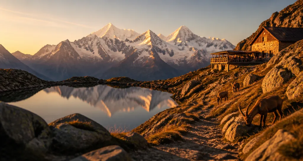 Lac Blanc randonnée avec Mont-Blanc et bouquetins