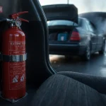 Quel extincteur pour voiture : extincteur auto visible dans la voiture