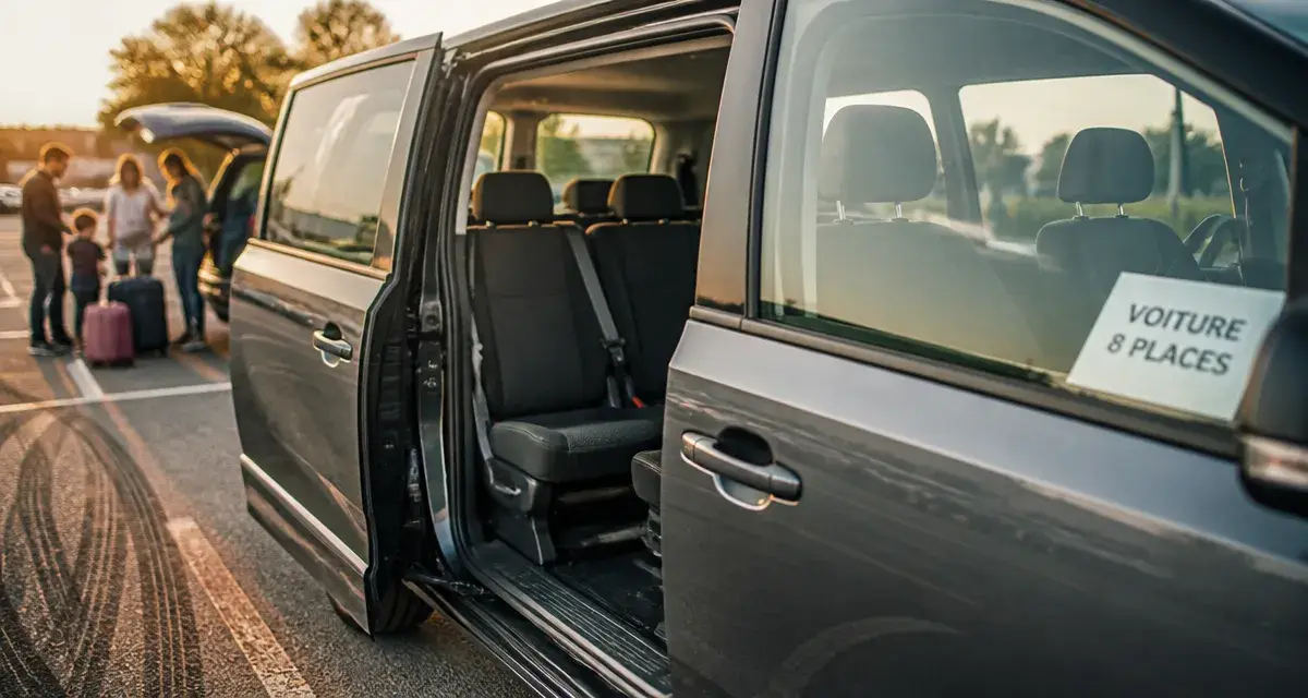 Voiture 8 places : van 8 places avec coffre préservé