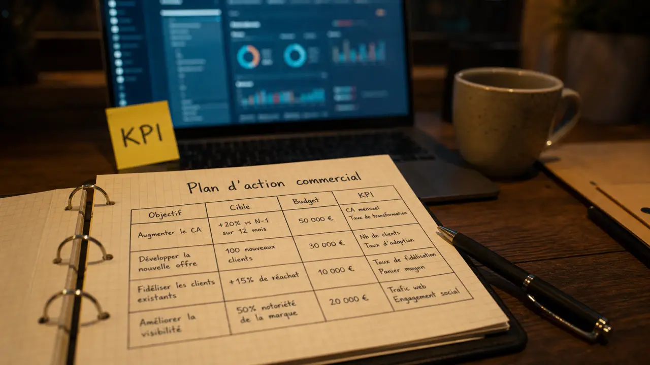 Plan d action commerciale : objectifs SMART, budget et KPI