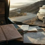 Préparer un road trip : itinéraire et sécurité, roadbook et cartes dans un van