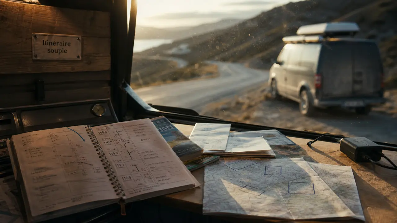 Préparer un road trip : itinéraire et sécurité, roadbook et cartes dans un van