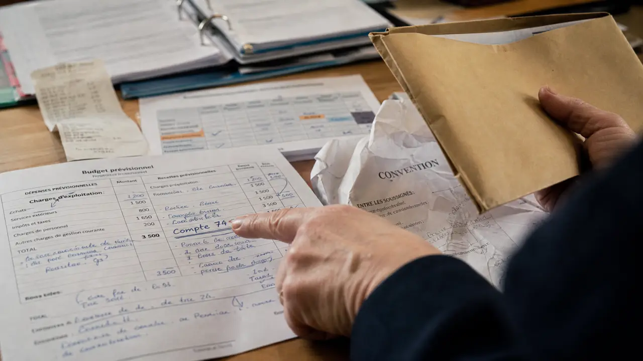 Subvention d exploitation : compte 74, papiers comptables et enveloppe kraft